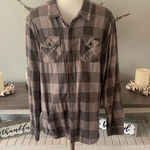 Rusty Men's Brown Plaid Shirt Jacket